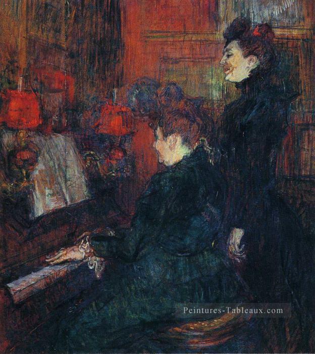 la leçon de chant le professeur mlle dihau avec mme faveraud 1898 Toulouse Lautrec Henri de Peintures à l'huile